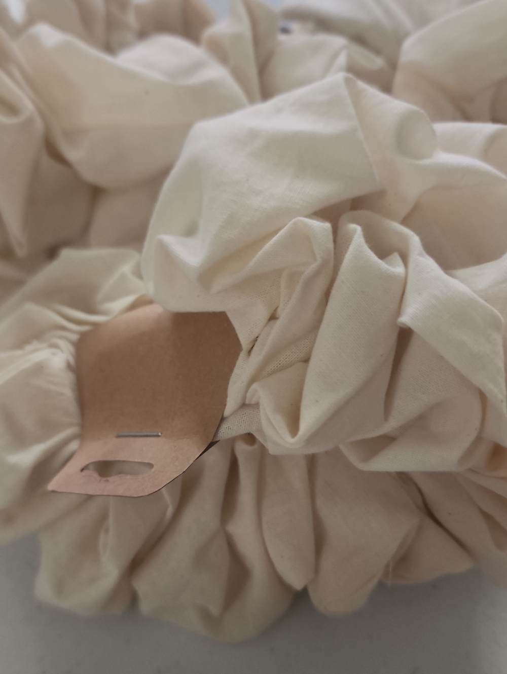 Cream Oversized Cotton Scrunchie - Women Accessories